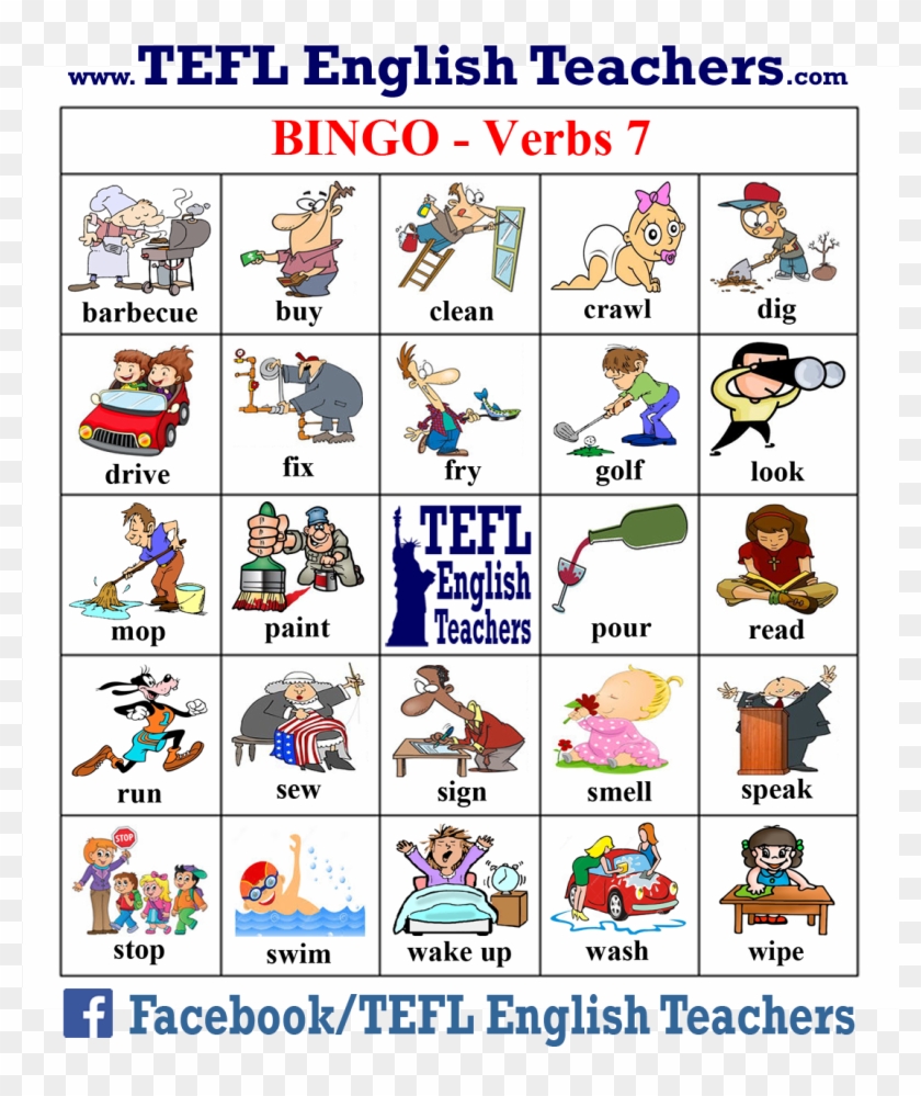 Clipart Royalty Free Stock Tefl English Teachers Bingo - Bingo De Verbos Irregulares En Ingles - Png Download