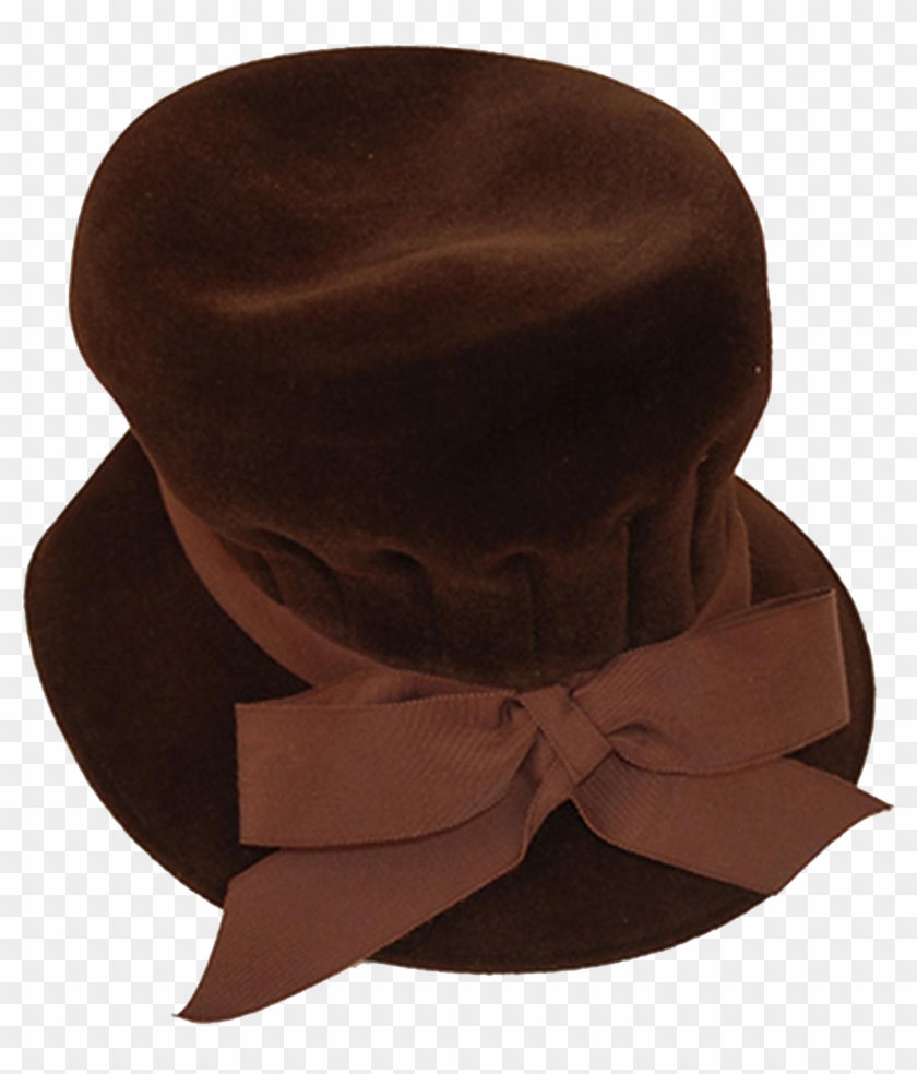 Lovely Tall Hat In Luscious Brown Velvet Approx - Beige Clipart #3977398