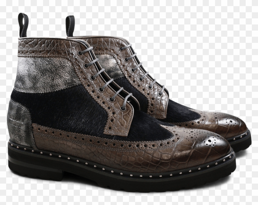 Ankle Boots Matthew 9 Hair On Stone Graphite Black - Work Boots Clipart #3978437