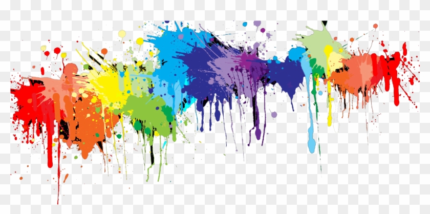 Rainbow Paint Splatter Transparent - Paint Splatter Png Clipart #3978506
