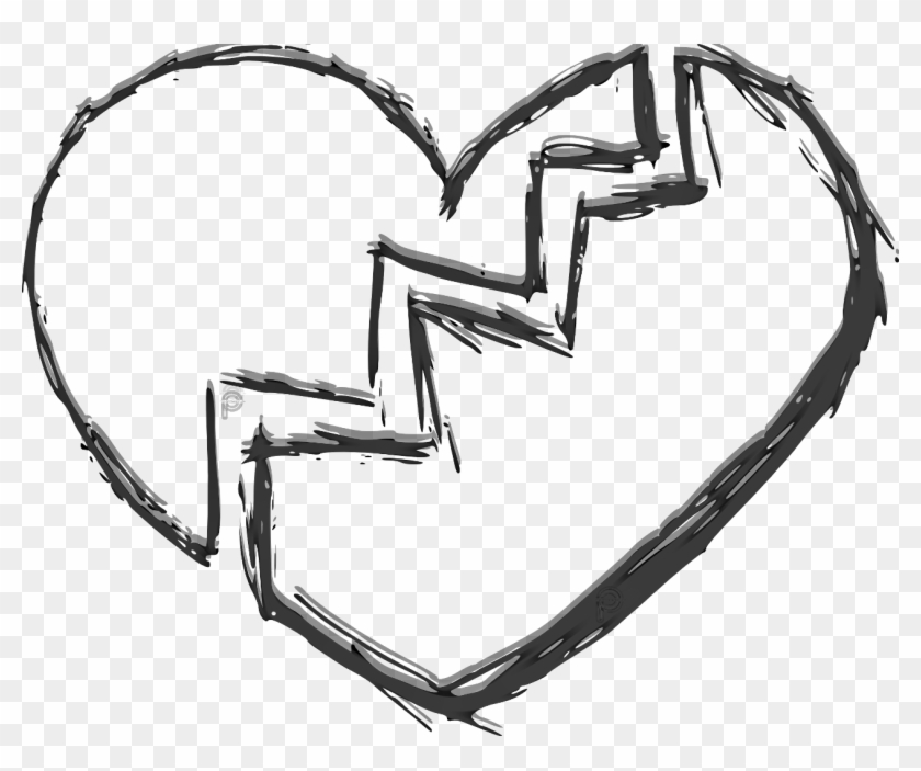 Drawing Detail Broken Heart - Broken Heart Png Transparent Clipart