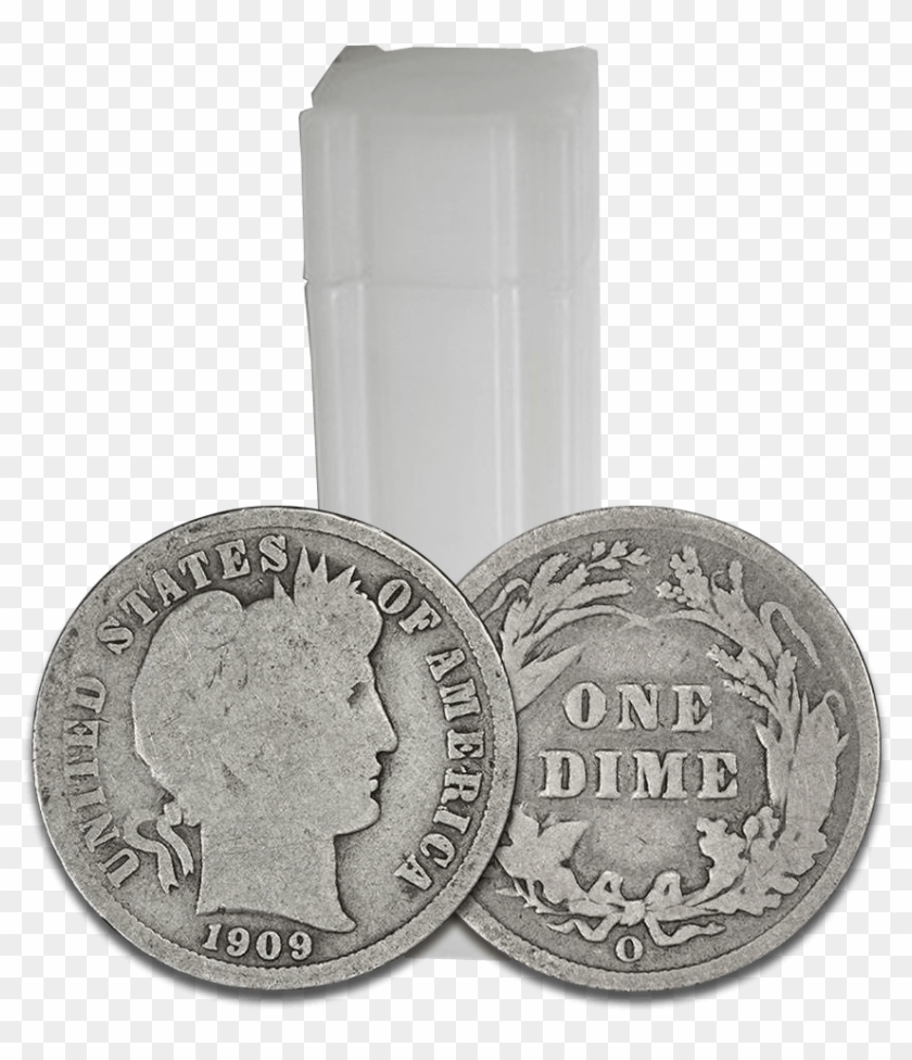 90% Silver Barber Dimes 50-coin Roll Good/better - Silver Clipart #3979054