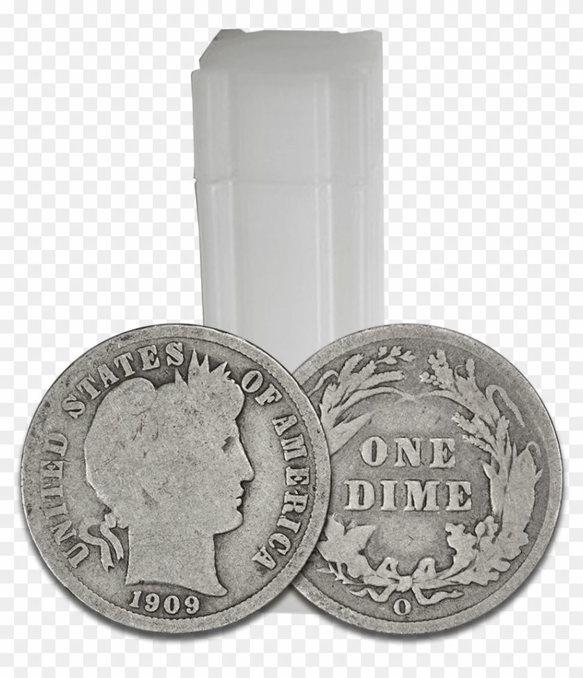 90% Silver Barber Dimes 50-coin Roll Good/better - Silver Clipart