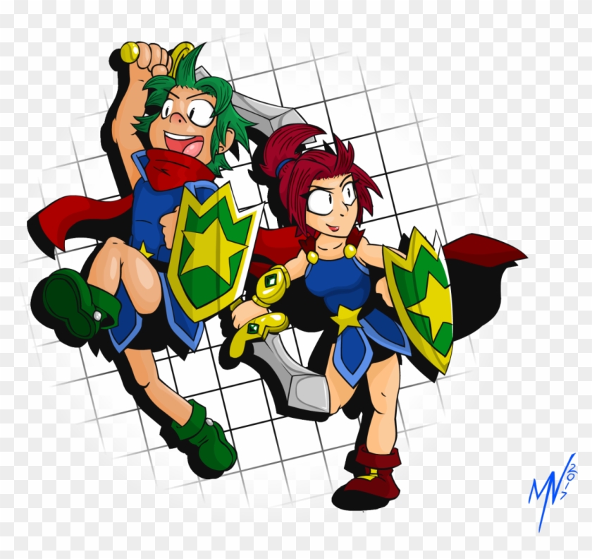 Been Looking Forward To The Upcoming Remake So I Decided - Wonder Boy And Wonder Girl Clipart #3980046