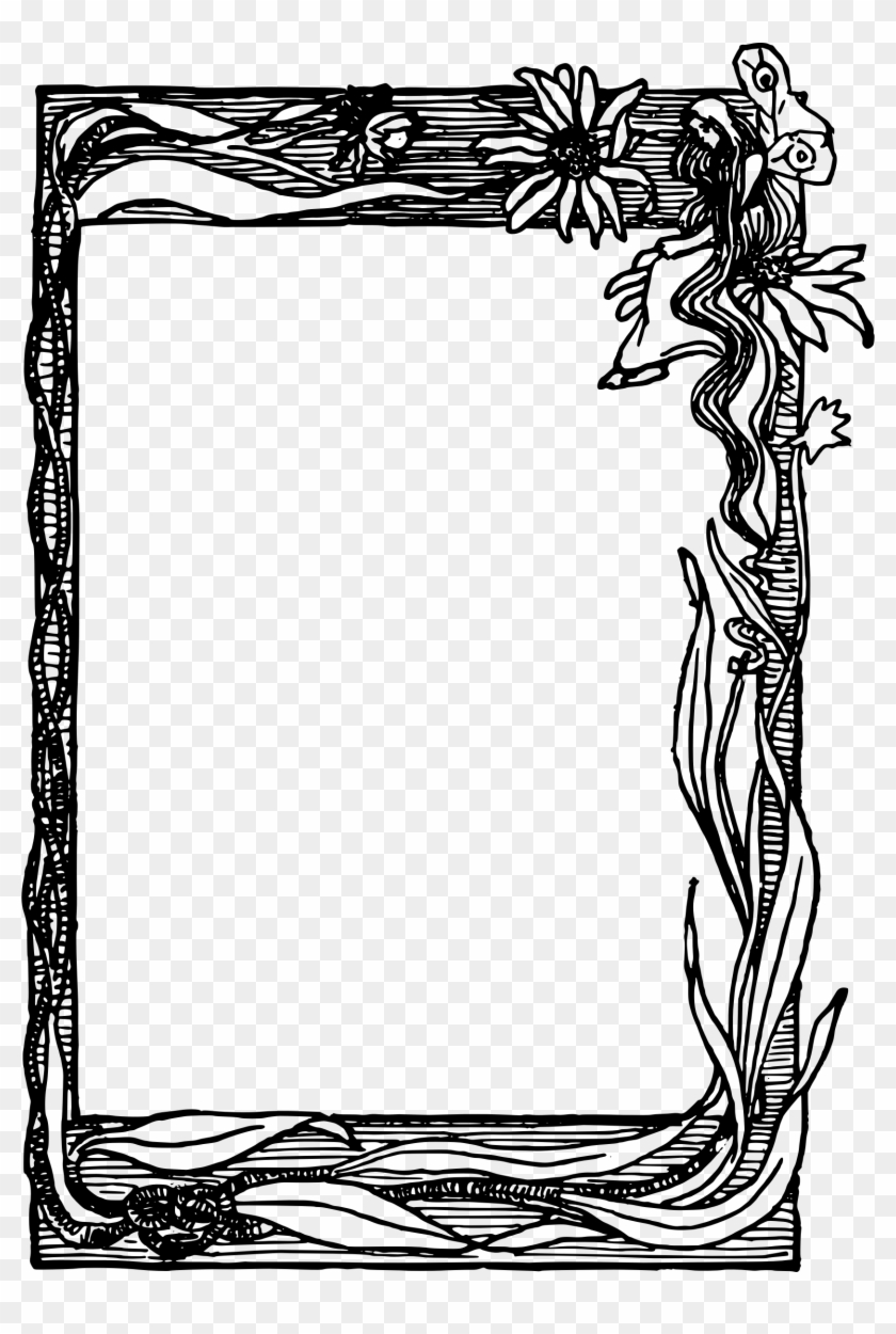 This Free Icons Png Design Of Flower Fairy Frame - Flower Photo Frame Png Black And White Clipart