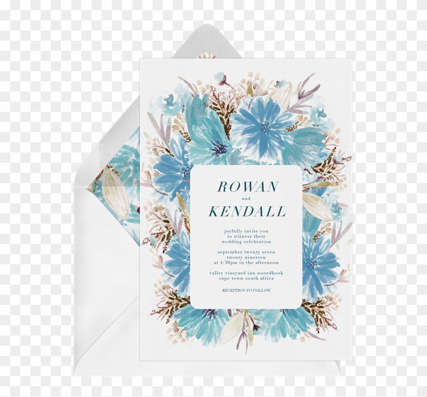 Vibrant Boho Bouquet Invitations - Paper Clipart