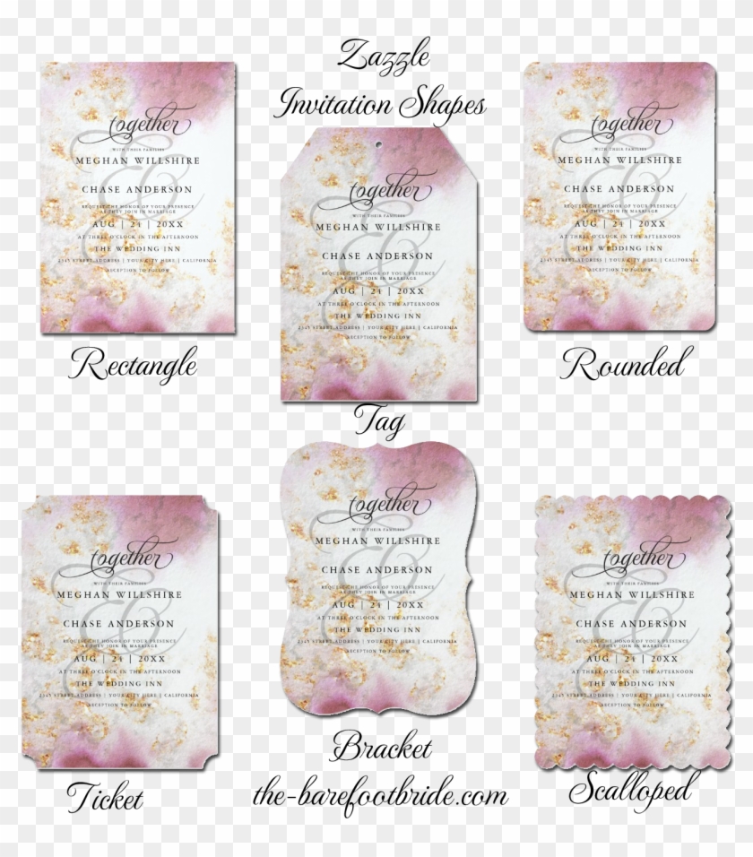 Wedding Invitation Shapes Barefootbride™ - Handwriting Clipart #3981200