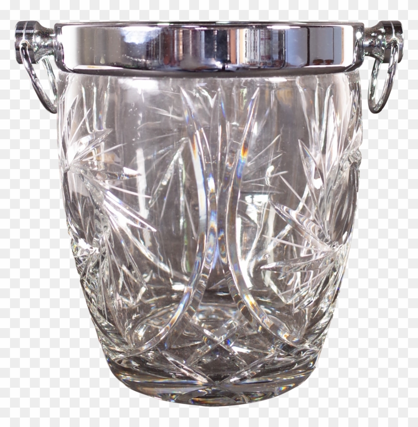 Cut Glass And Chrome Ice Bucket - Snare Drum Clipart #3981384