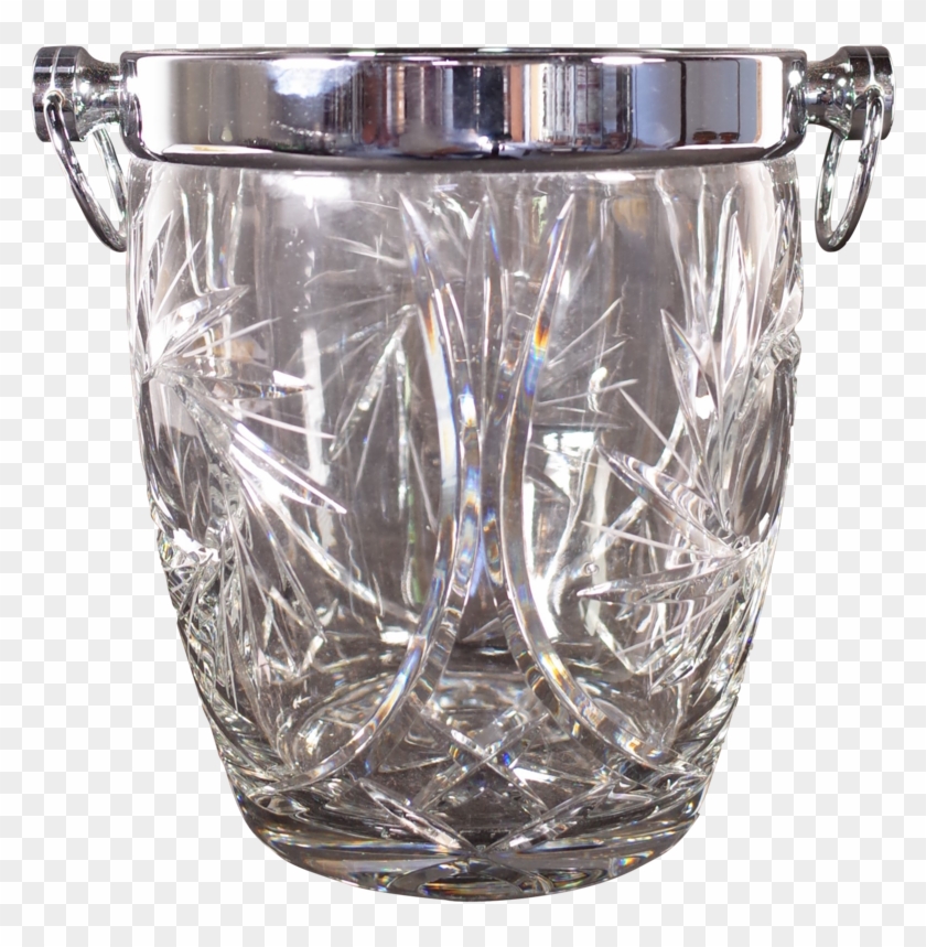 Cut Glass And Chrome Ice Bucket - Snare Drum Clipart