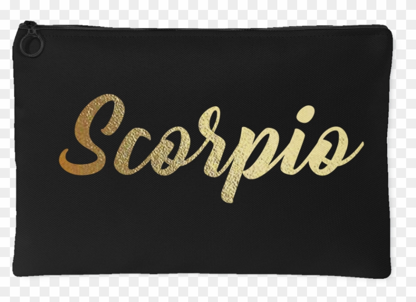 Scorpio Gold Lettering Accessory Pouch - Wallet Clipart
