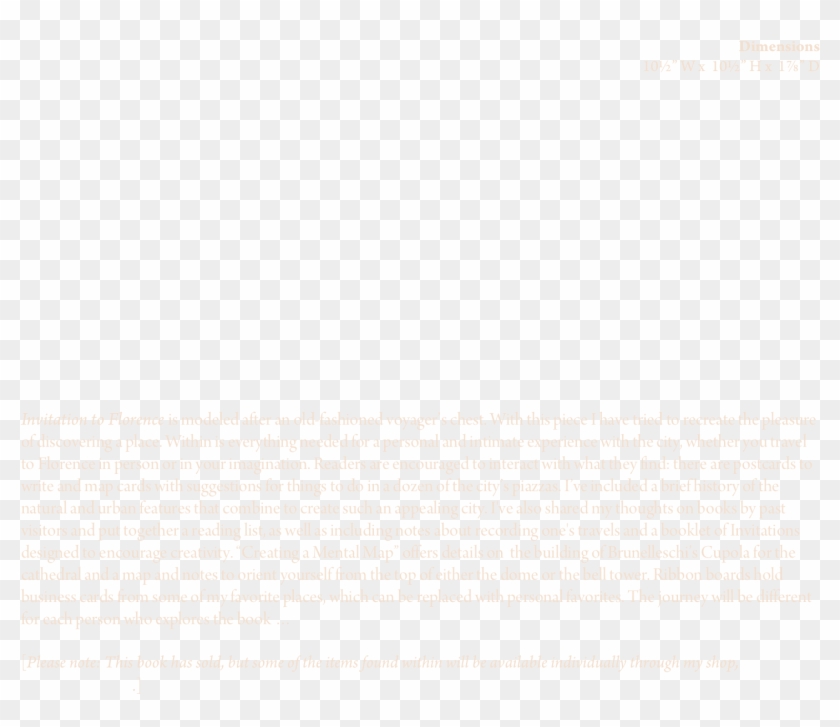 Dimensions 10½” W X 10½” H X 1⅞” D Invitation To Florence - Letter Clipart #3982090