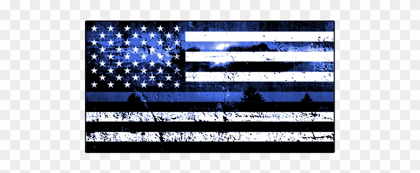 Patriotic Thin Blue Line Police Design - Police Blue Line Transparent Clipart #3984241