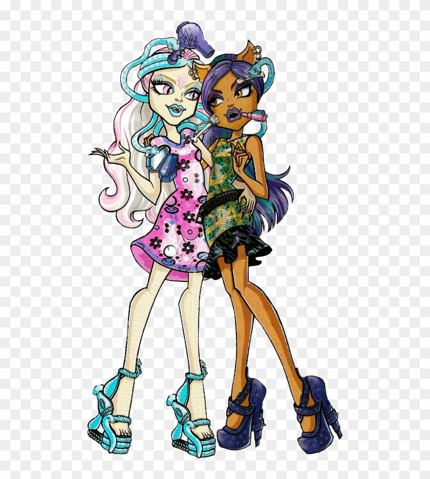 Viperine Gorgon And Clawdeen Wolf Scare Makeup - Monster High Clawdeen Scare And Makeup Clipart