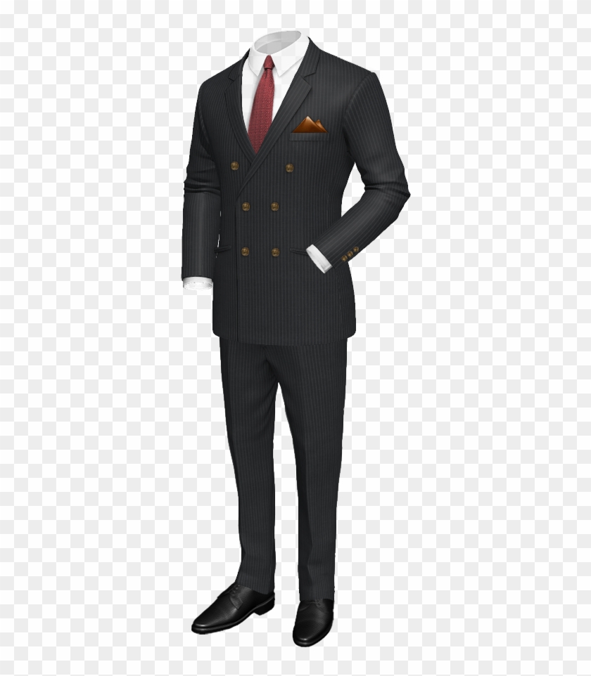 Cristiano Ronaldo Uefa Gala Double Breasted Suit - Men Black Suit Red Pocket Square Clipart #3984843