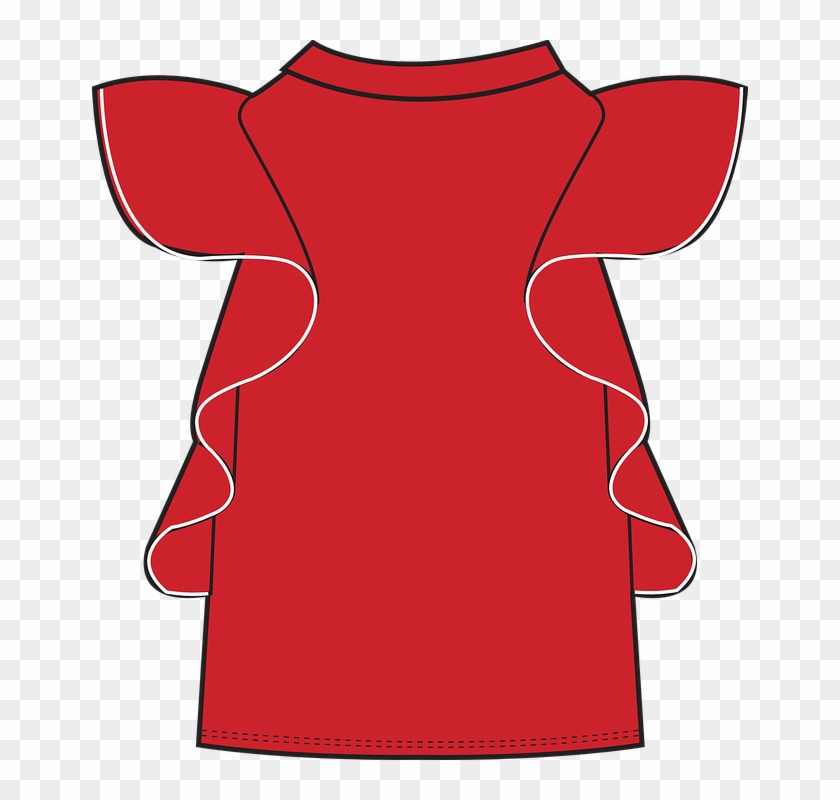 High Fashion Ruffle Sleeve High Neck Runway Ss15 Clipart