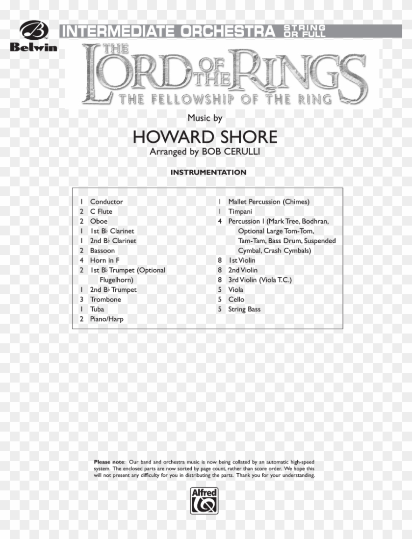 The Fellowship Of The Ring Thumbnail - Lord Of The Rings Score Fellowship Clipart
