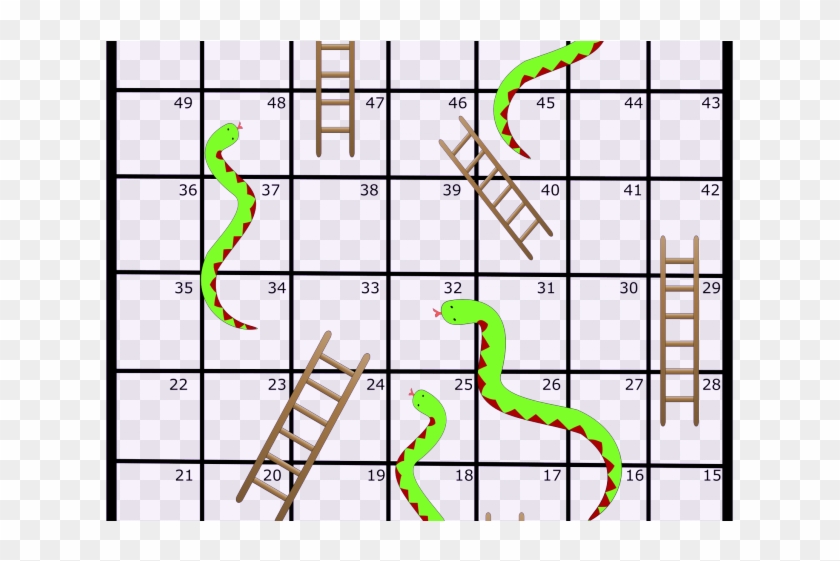 Long Clipart Snake Ladder - 8x Table Snakes And Ladders - Png Download #3985674