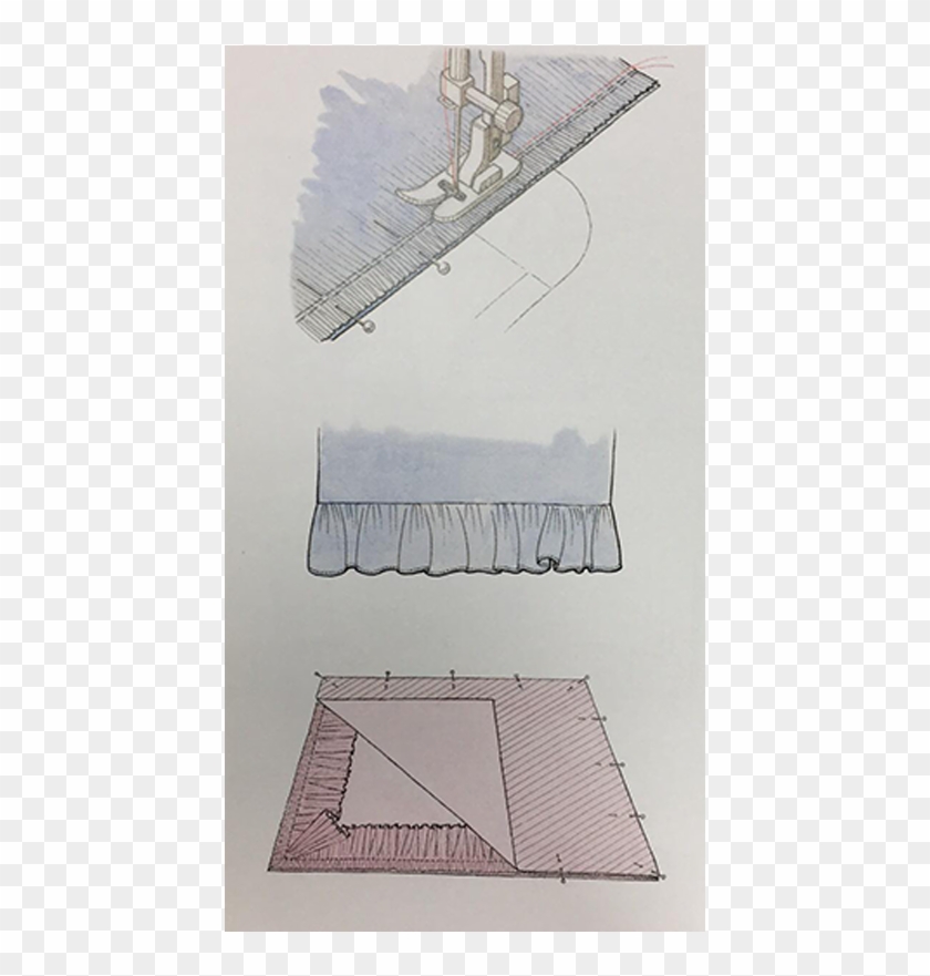 How To Sew Ruffles - Sketch Clipart