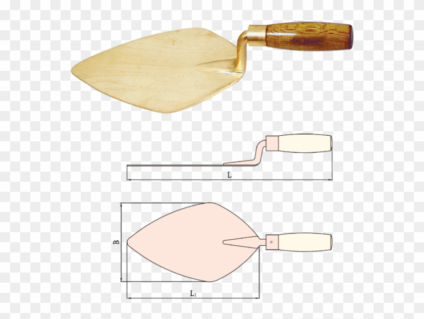 Trowel Bricklayer's With Wooden Handle - Trowel Clipart #3986340