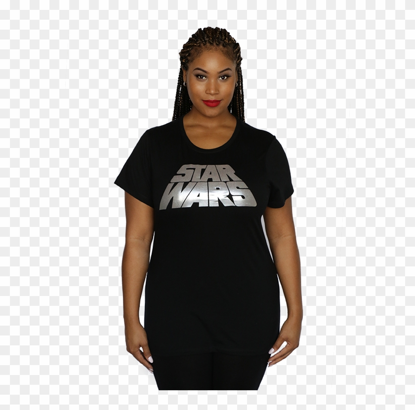 Her Univere Star Wars Oil Slick Retro Logo Plus Tee - Photo Shoot Clipart