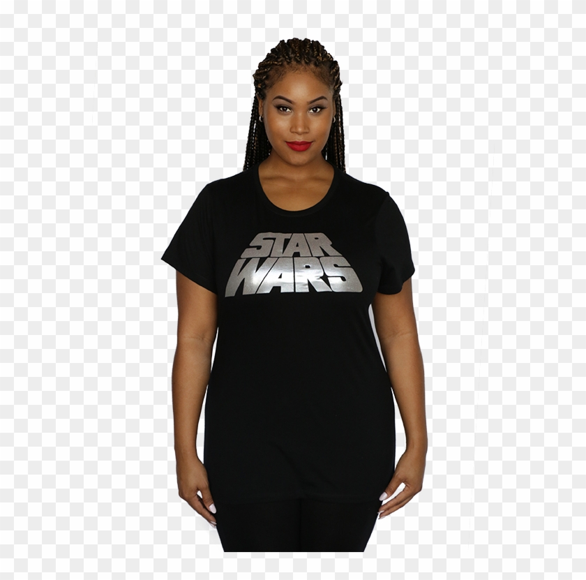 Her Univere Star Wars Oil Slick Retro Logo Plus Tee - Photo Shoot Clipart #3986699