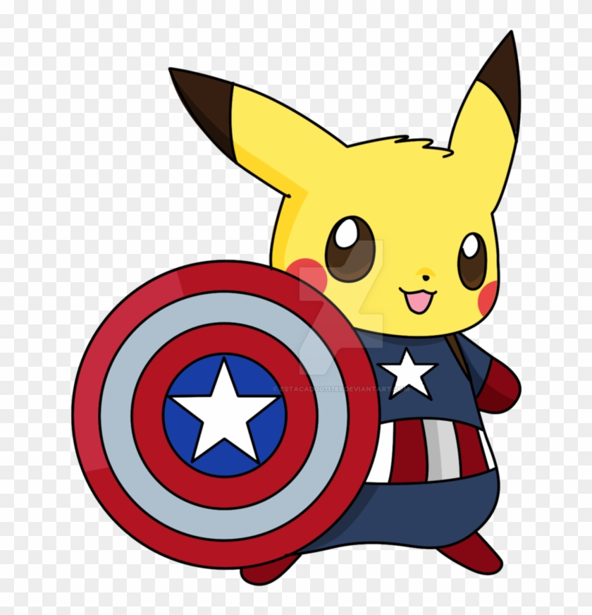 Captain America Clipart Team Captain - Pikachu Captain America Shirt - Png Download