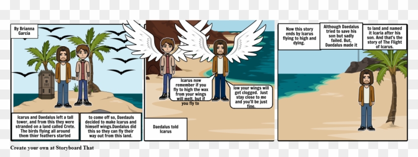 The Flight Of Icarus - Cartoon Clipart