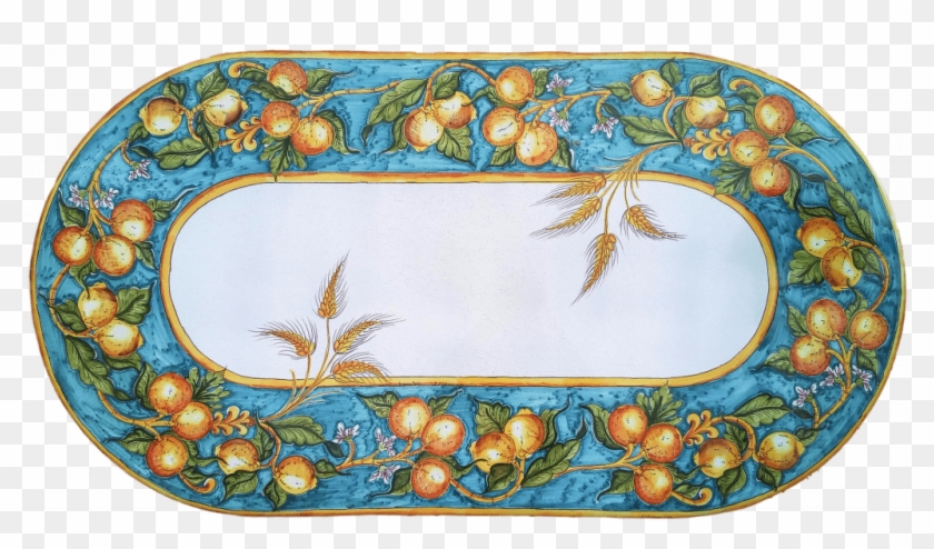 Light Blue And Yellow Round Table - Floral Design Clipart