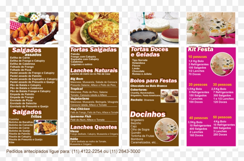 Cardapio De Doces E Salgados Clipart