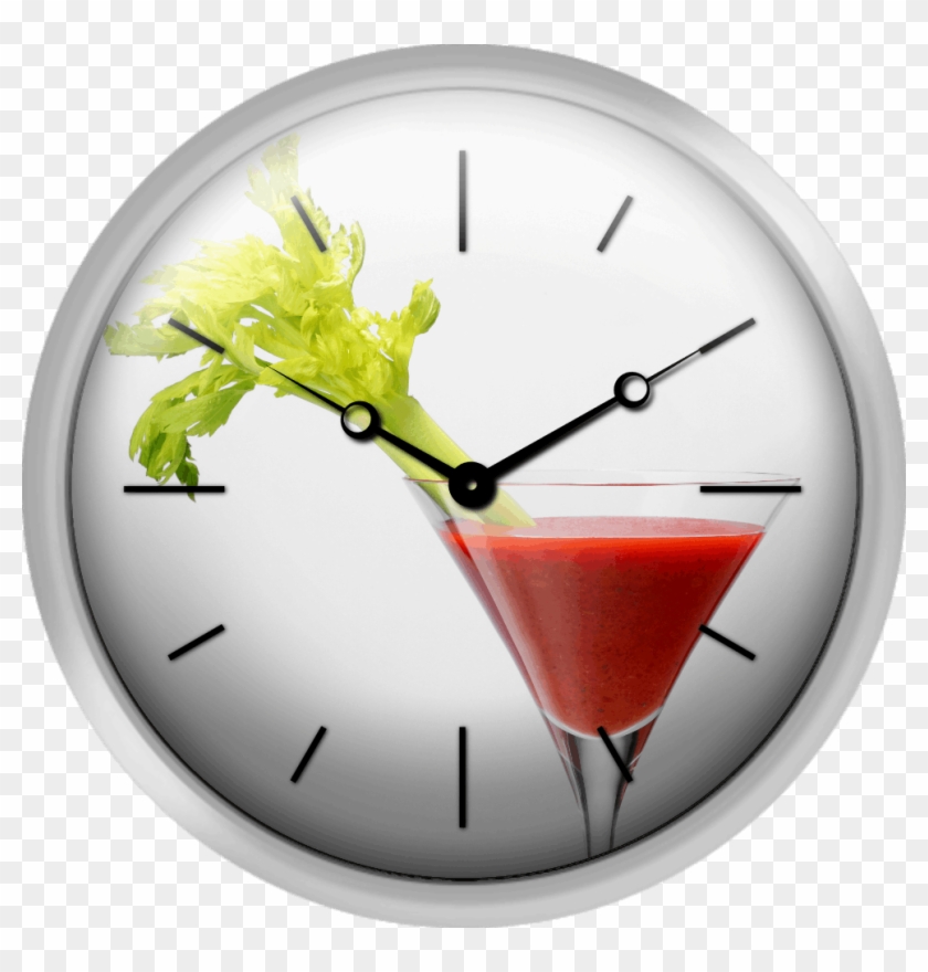 Cocktail Glass With Celery - Sunset Clipart