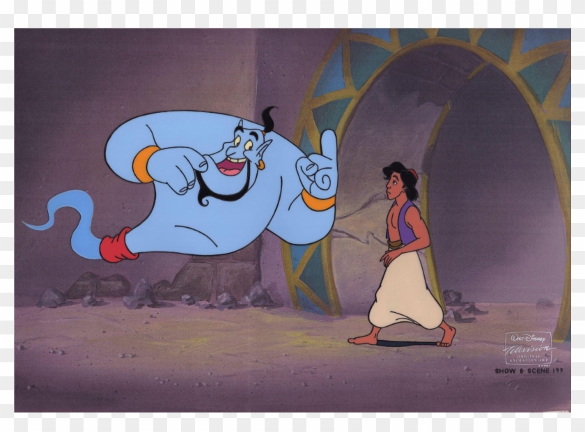 Aladdin & Genie, Original Production Animation Cel - Aladdin Animation Cels  Clipart (#3989548) - PikPng