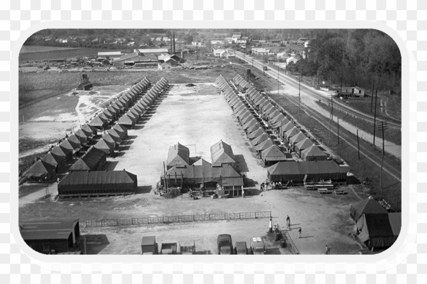 Pow Camp In North Carolina - Monochrome Clipart