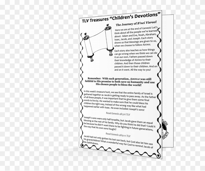 The Tlv Treasures Children's Devotions Encourages The - Monochrome Clipart