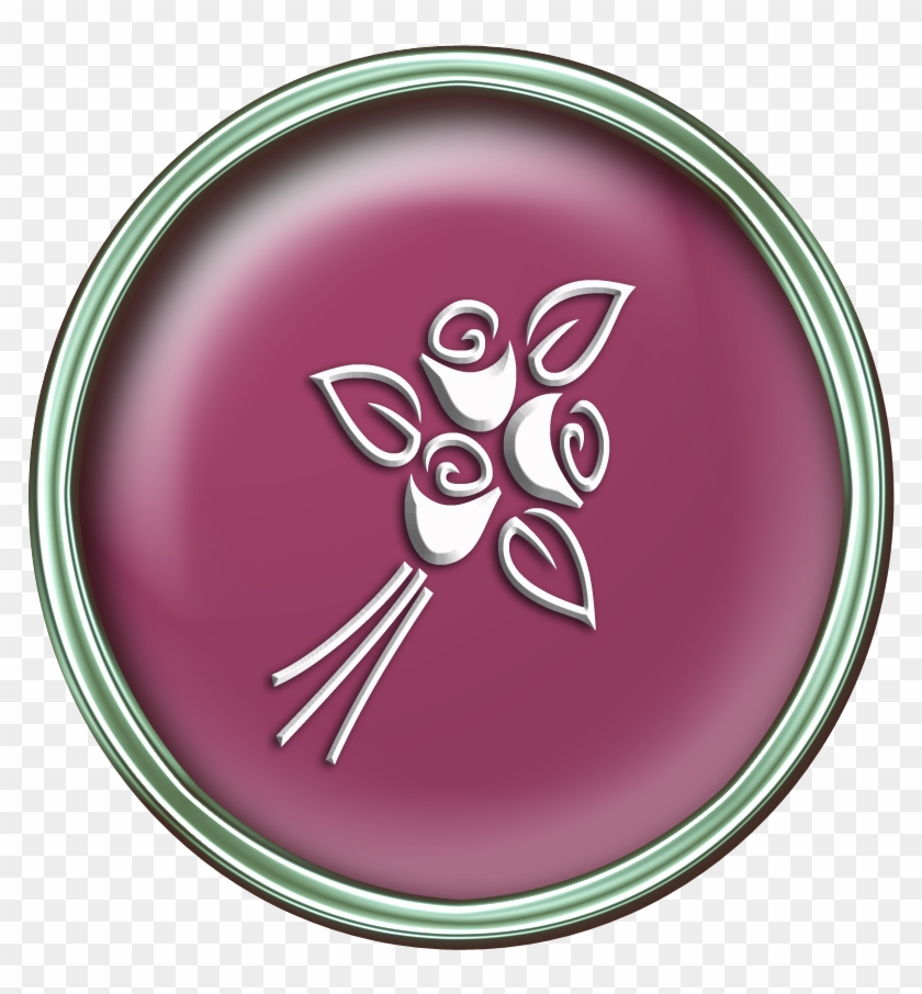 Free Burgundy Mint Trim Flower Digi Scrapbook Brad - Letter Clipart #3991170