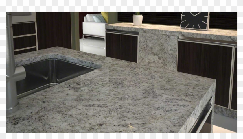 Download - Salinas White Granite With White Cabinets Clipart #3991339