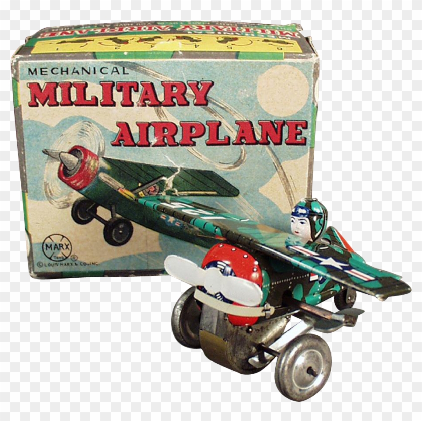 This Colorful, Tin Wind Up Plane Is An Old Toy From - Monoplane Clipart #3991511