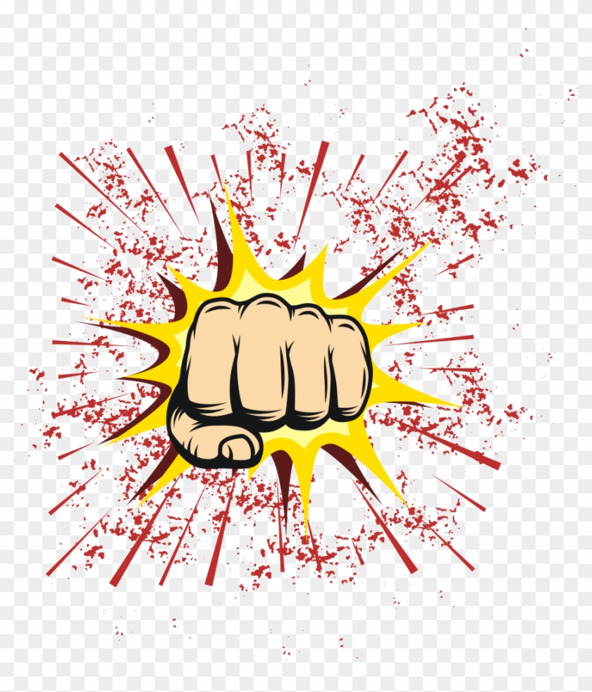 Banner Library Cartoon Illustration Fists And Explosions - Cartoon Hand Punch Clipart #3991612