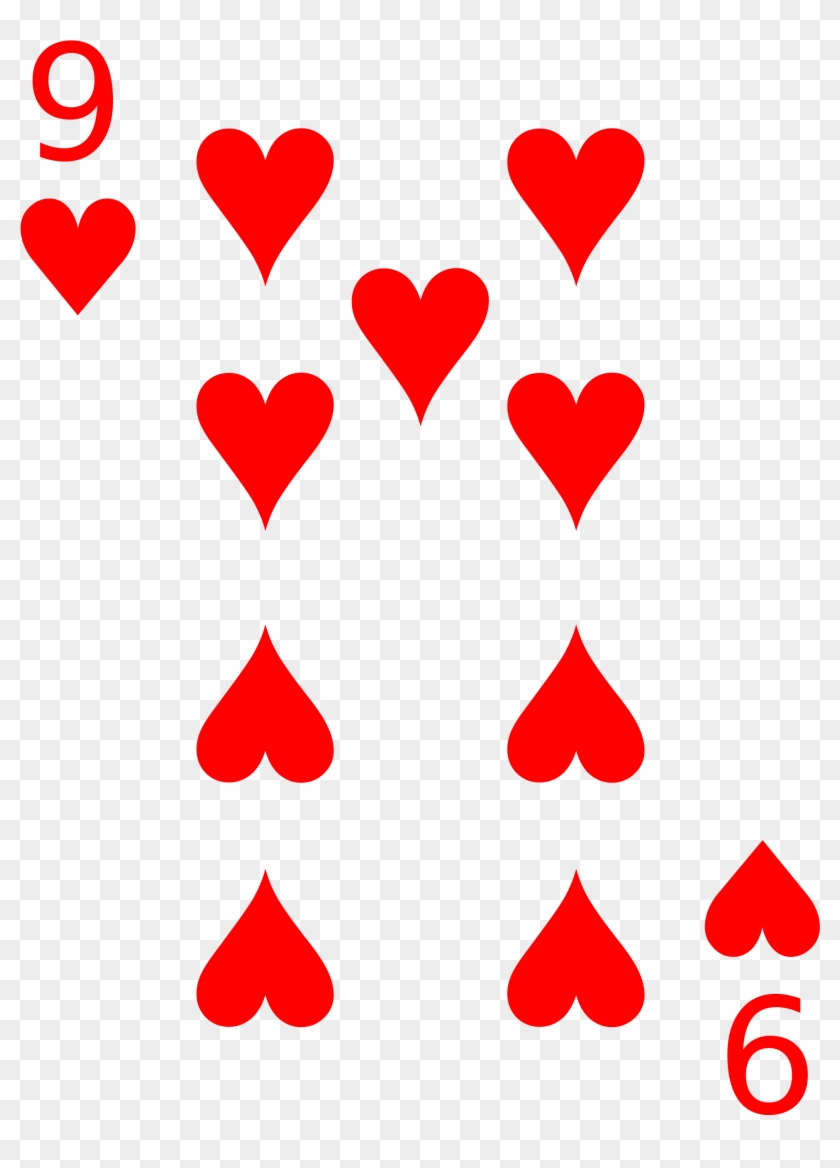 Playing Card Heart Png - Playing Card 9 Hearts Clipart
