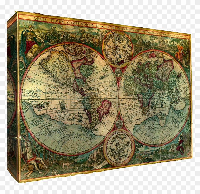 Details About Old World Atlas Latin Maps Flags Single - Vintage World Map Background Clipart #3993097