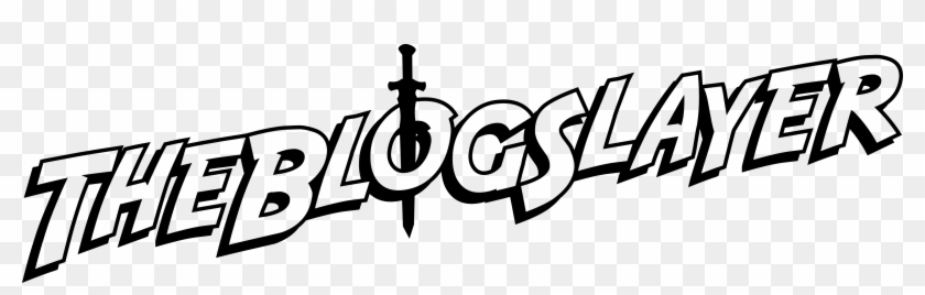 The Blog Slayer Text Outline Logo Black - Calligraphy Clipart