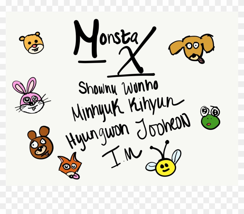 I Drew Monsta X In Their Animal Forms Clipart #3993805