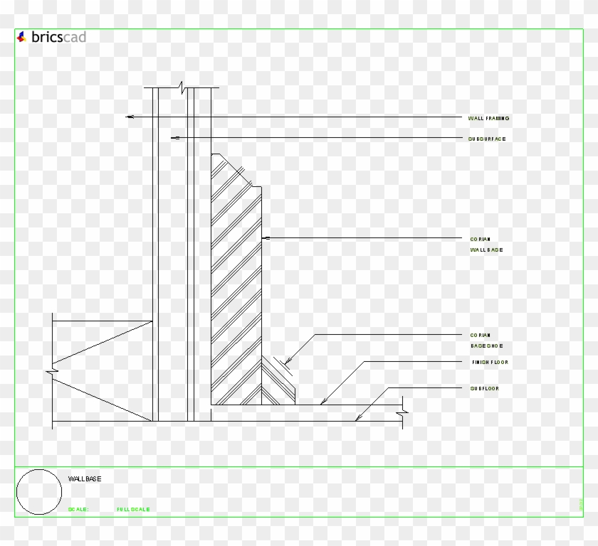 Wall Baseboard And Shoe Detail - Baseboard Section Baseboard Details Clipart