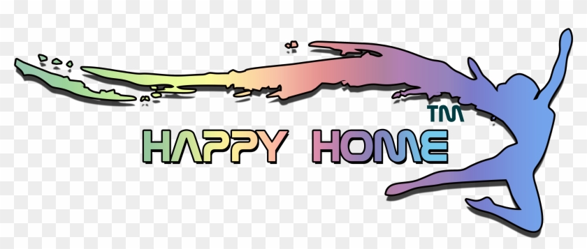 Happy Home Logo With Shadow Clipart
