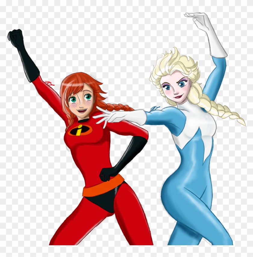 Disney Pixar The Incredibles Anna Frozen Mr - Frozone X Mr Incredible Clipart #3994283
