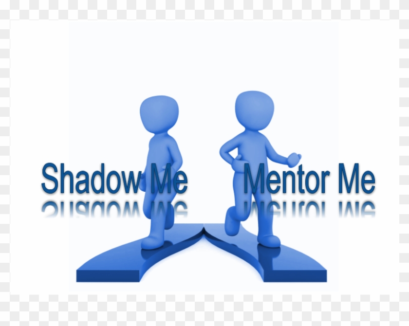 2 3d Men Between Words Shadow Me And Mentor Me Clipart