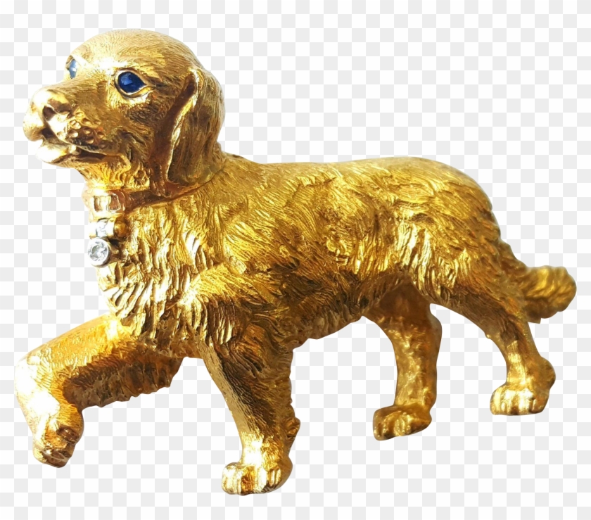 Tiffany & Company 18 Karat Yellow Gold Sapphire And - Golden Retriever Clipart #3995456