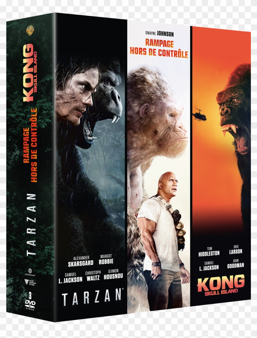 Coffret Rampage / Kong Skull Island / Tarzan - Flyer Clipart #3995562