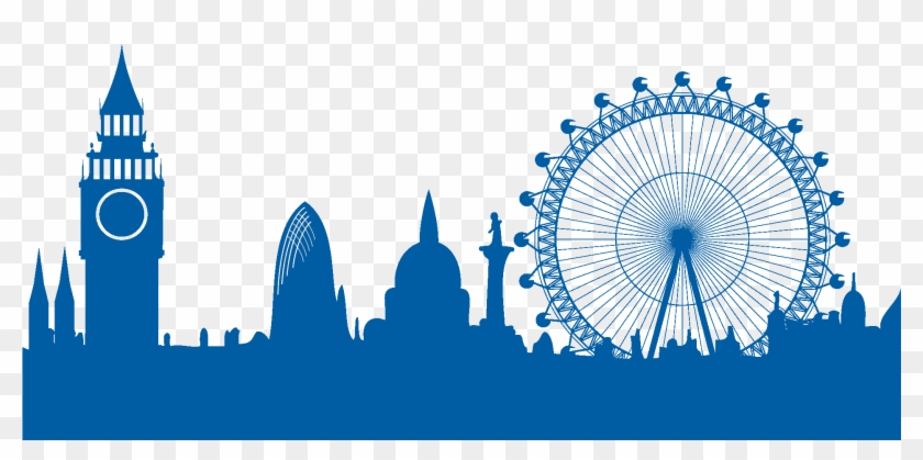 London Skyline Silhouette Graphic Vector , Png Download - London Skyline Clipart