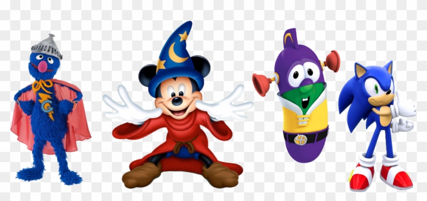 Sorcerer Mickey, Sonic The Hedgehog, Larryboy & Super - Dreamer Realist Critic Clipart #3995729