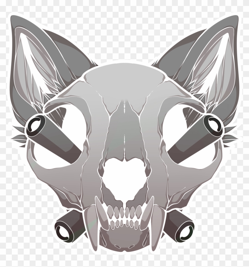 Inverted Cat Skull - Fox Clipart